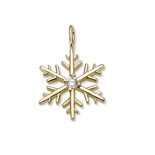 Pendentif Flocon d'Amour Diamant 0.06ct en Or jaune