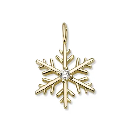 Pendentif Flocon d'Amour Diamant 0.06ct en Or jaune