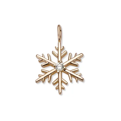 Pendentif Flocon d'Amour Diamant 0.06ct en Or rose