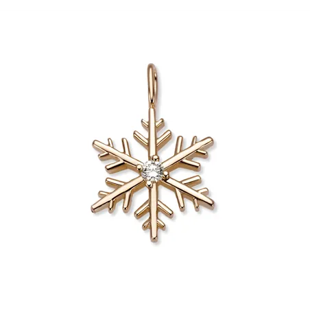 Pendentif Flocon d'Amour Diamant 0.06ct en Or rose