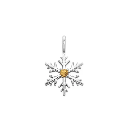 Pendentif Flocon de Neige Grenat Mandarine 2.75mm en Or