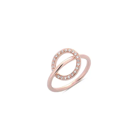 Bague Brasilia en Or rose 750 mill. sertie de Diamants 0.14ct.