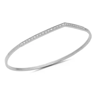 Bracelet Rigide Brasilia en Or Blanc 750 mill. serti de Diamants 0.01ct.