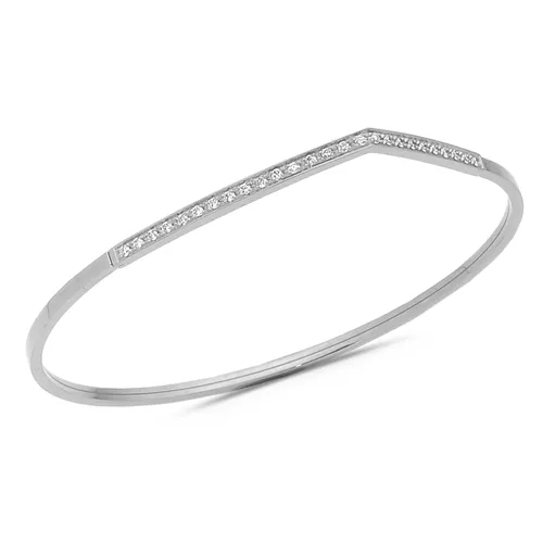 Bracelet Rigide Brasilia en Or Blanc 750 mill. serti de Diamants 0.01ct.