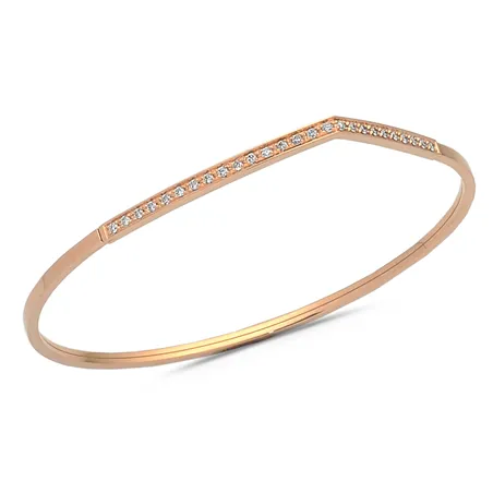 Bracelet Rigide Brasilia en Or Rose 750 mill. serti de Diamants 0.01ct.