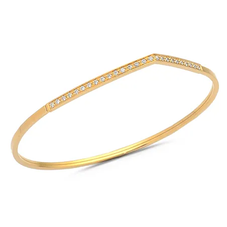 Bracelet Rigide Brasilia en Or Jaune 750 mill. serti de Diamants 0.01ct.