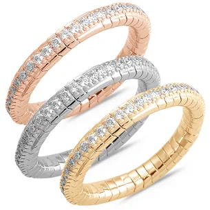 Bague Collection Extensible Or blanc et Diamants 0.12ct 2