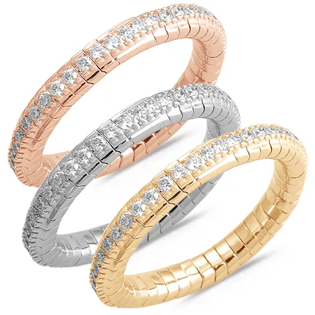 Bague Collection Extensible Or ensamble et Diamants 0.12ct