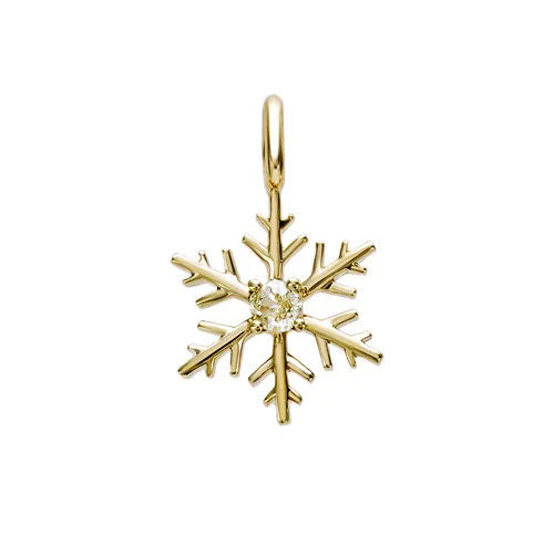 Pendentif Flocon d'Amour en Or jaune 750 mill. serti d'un Diamant 0.08ct.