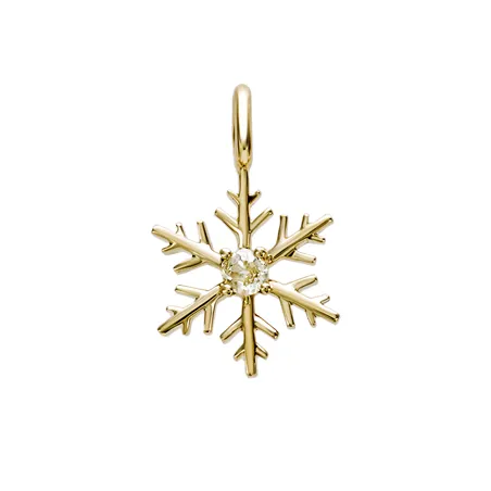 Pendentif Flocon d'Amour en Or jaune 750 mill. serti d'un Diamant 0.08ct.