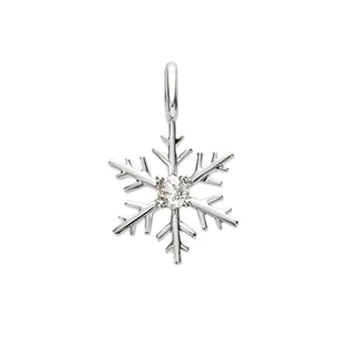 Pendentif Flocon d'Amour en Or blanc 750 mill. serti d'un Diamant 0.08ct.