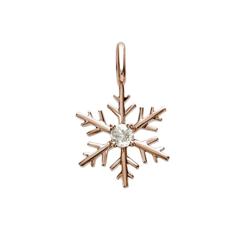 Pendentif Flocon d'Amour en Or rose 750 mill. serti d'un Diamant 0.08ct.