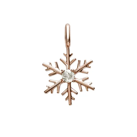 Pendentif Flocon d'Amour en Or rose 750 mill. serti d'un Diamant 0.08ct.