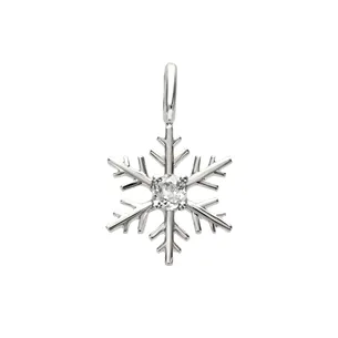 Pendentif Flocon d'Amour en Or blanc 750 mill. serti d'un Diamant 0.10ct.