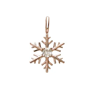 Pendentif Flocon d'Amour en Or blanc 750 mill. serti d'un Diamant 0.10ct. 2