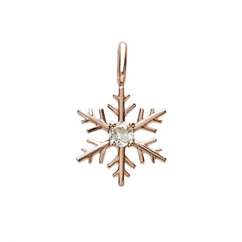 Pendentif Flocon d'Amour en Or rose 750 mill. serti d'un Diamant 0.10ct.