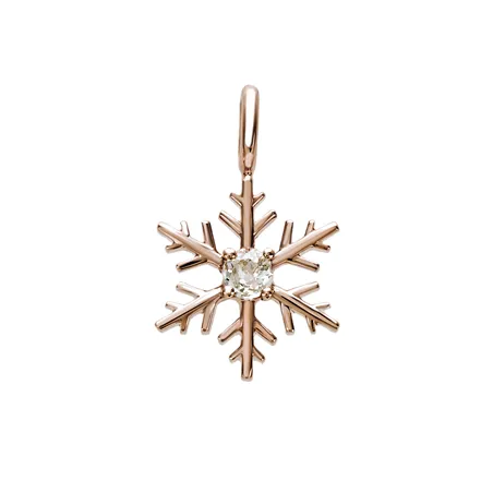 Pendentif Flocon d'Amour en Or rose 750 mill. serti d'un Diamant 0.10ct.