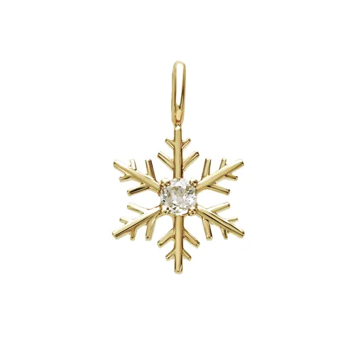 Pendentif Flocon d'Amour en Or jaune 750 mill. serti d'un Diamant 0.10ct.