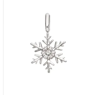 Pendentif Flocon d'Amour en Or blanc 750 mill. serti d'un Diamant 0.13ct.
