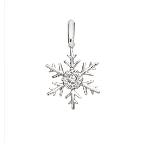 Pendentif Flocon d'Amour en Or blanc 750 mill. serti d'un Diamant 0.13ct.