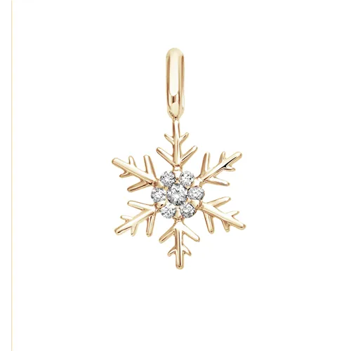 Pendentif Flocon d'Amour en Or blanc 750 mill. serti d'un Diamant 0.13ct.