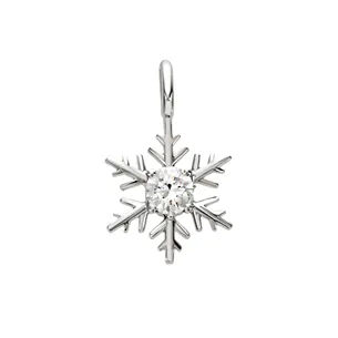 Pendentif Flocon d'Amour en Or blanc 750 mill. serti d'un Diamant 0.25ct.