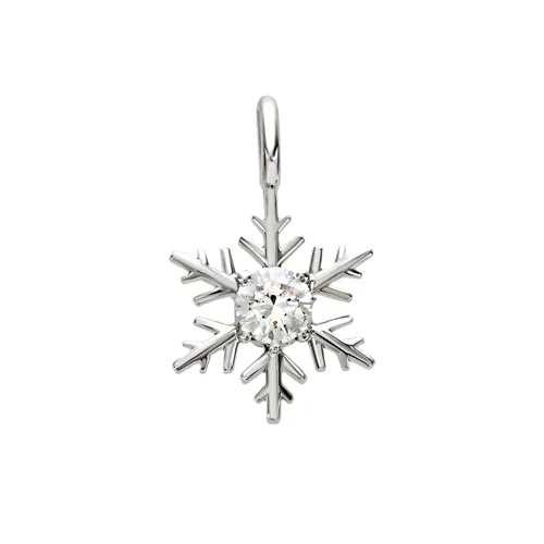 Pendentif Flocon d'Amour en Or blanc 750 mill. serti d'un Diamant 0.25ct.