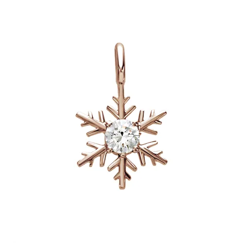 Pendentif Flocon d'Amour en Or rose 750 mill. serti d'un Diamant 0.25ct.