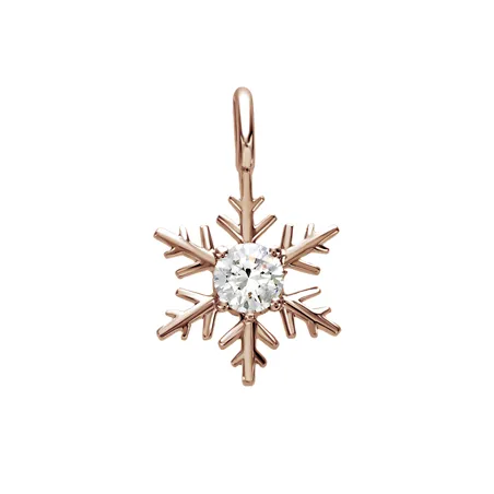 Pendentif Flocon d'Amour en Or rose 750 mill. serti d'un Diamant 0.25ct.