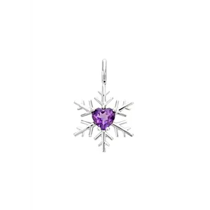 Pendentif Flocon d'Amour en or blanc 750 mm avec topaz bleue en forme de cœur de 5 mm. 2