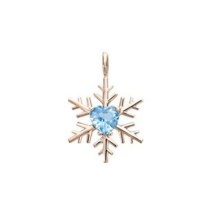 Pendentif Flocon d'Amour en Or Rose 750 mill. serti amethyste Cœur 5mm. 2