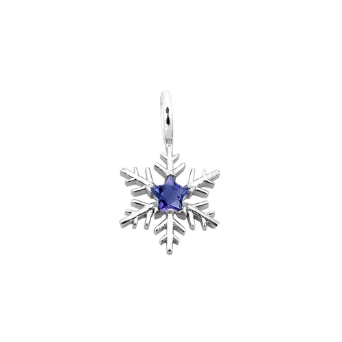 Pendentif Flocon d'Amour en Or Blanc 750 mill. serti d'une iolite Star 4mm.