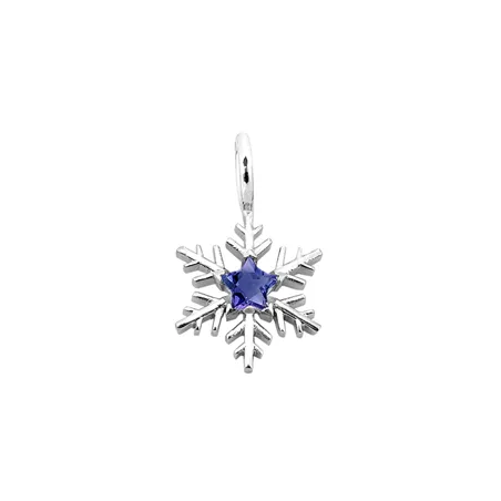 Pendentif Flocon d'Amour en Or Blanc 750 mill. serti d'une iolite Star 4mm.