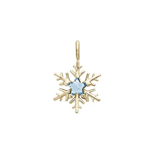 Pendentif Flocon d'Amour en Or Jaune 750 mill. serti d'une amethyste Star 4mm. 2