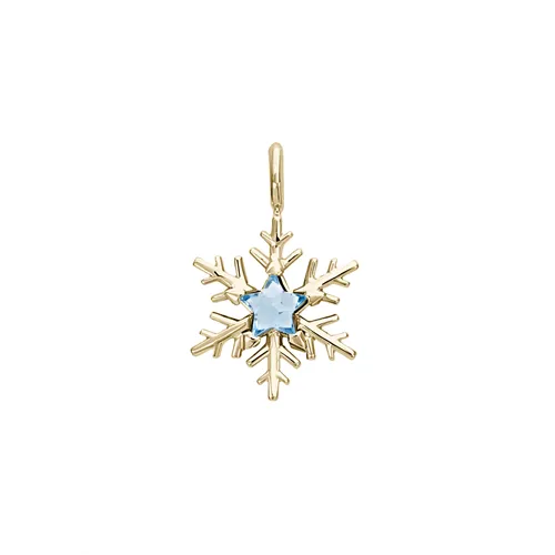 Pendentif Flocon d'Amour en Or Jaune 750 mill. serti d'une amethyste Star 4mm.