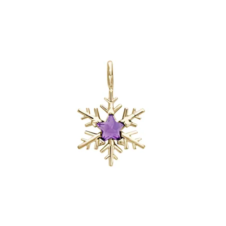 Pendentif Flocon d'Amour en Or Jaune 750 mill. serti d'une amethyste Star 4mm.