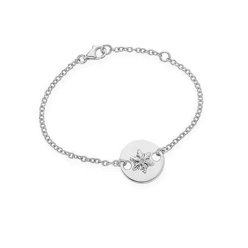 Bracelet Bébé Flocon d'Amour en Or Blanc 750 mill. serti de Diamant 0.02ct. 