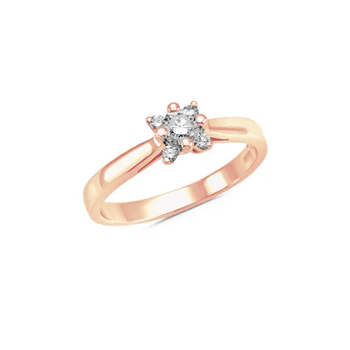 Bague Flocon d'Amour en Or rose 750 mill. sertie de Diamants 0.27ct.