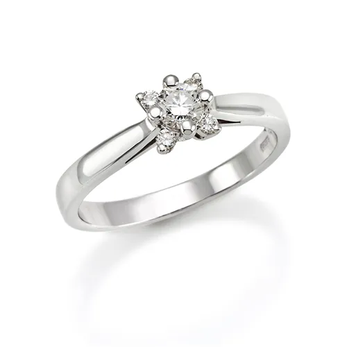 Bague Flocon d'Amour en Or blanc 750 mill. sertie de Diamants 0.27ct.