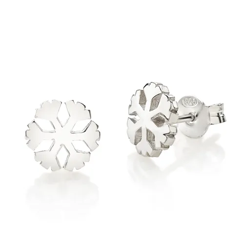 Boucles d'Oreilles Flocon d'Amour en Argent 925 mill. 8mm