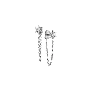 Boucles d'Oreilles Flocon d'Amour en Or Blanc 750 mill.
