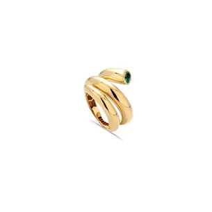 Bague en Or Jaune 750Mill. 
avec Emeraude Ovale