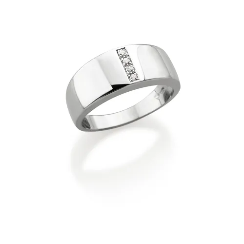 Bague Minimalice en Or Blanc 750 mill. sertie de Diamants 0.04ct