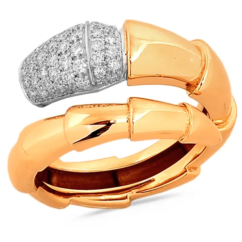 Bague Serpent en Or jaune 750 mill. sertie de Diamants 0.31ct.