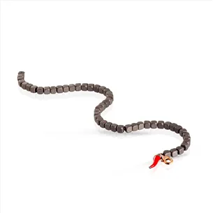 Bracelet Diamant Noir 0.01ct en Titane et Or Rose 375 mill.  2