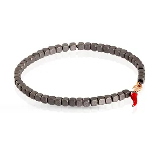 Bracelet Diamant Noir 0.01ct en Titane et Or Rose 375 mill.