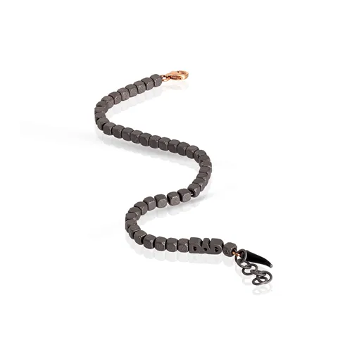 Bracelet Diamant 0.01ct en Titane et Or Rose 375 mill. 