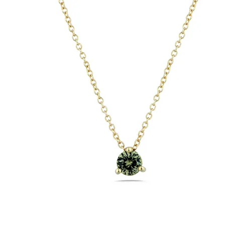 Collier en Or Jaune 750 mill. serti d'un Saphir Vert Naturel 0.55ct.