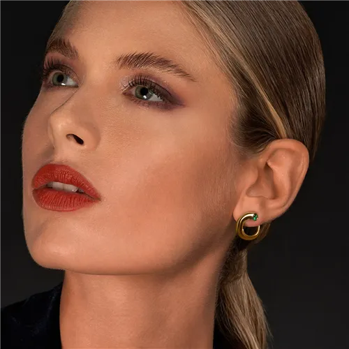 Boucles d'oreilles en Or Jaune 750Mill. 
avec Emeraudes