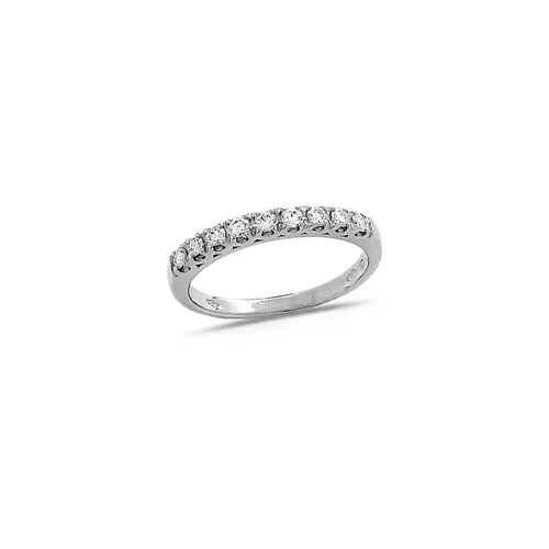 Alliance demi-tour Diamants 0.27ct en Or blanc  - Taille disponible : 54